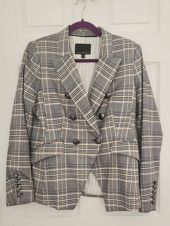 Banana Republic Jackets & Blazers - Preppy Office Work School Interview Formal Banana Republic Gray Plaid Blazer